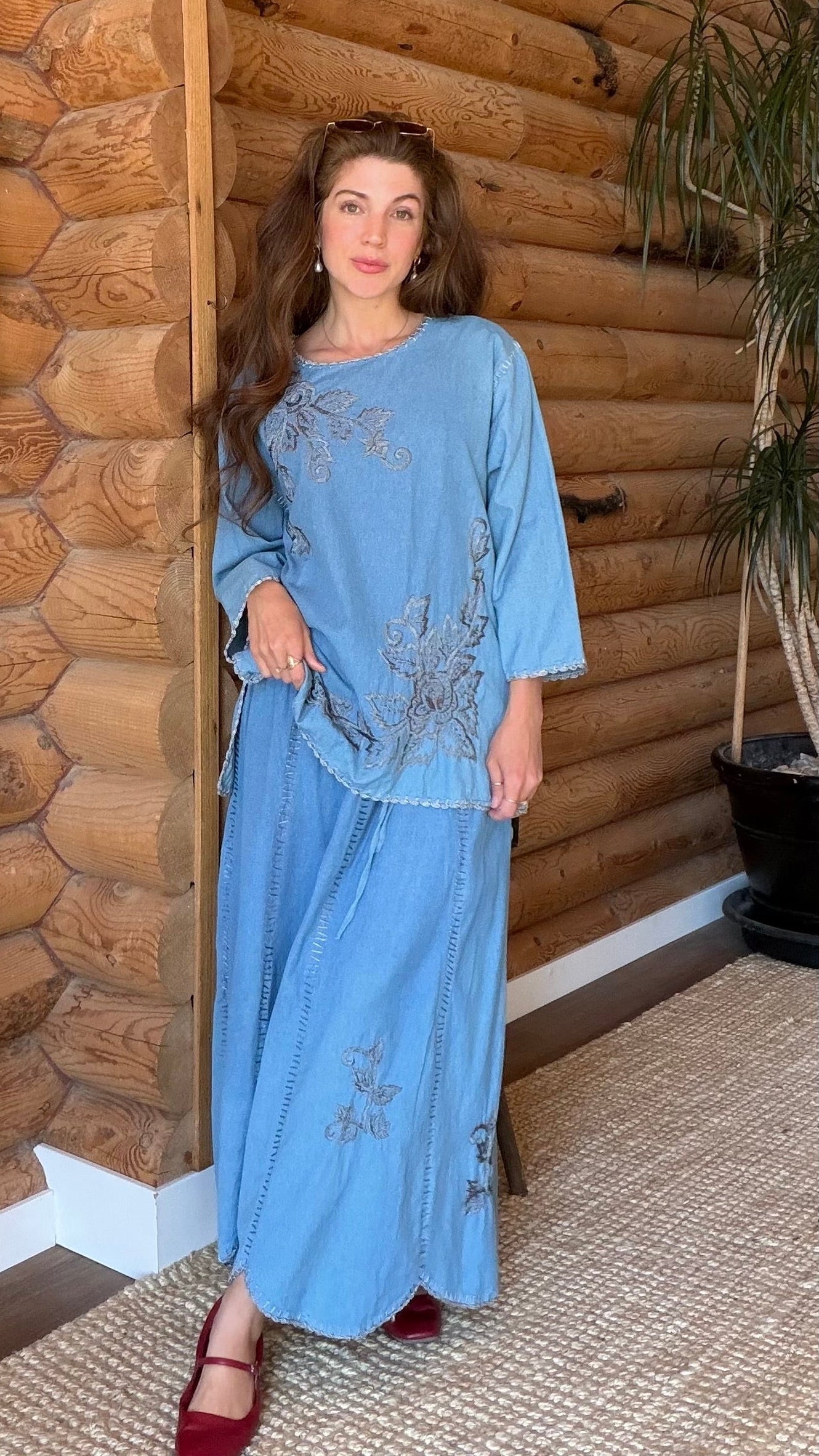 Bluebell Embroidered Cotton Set