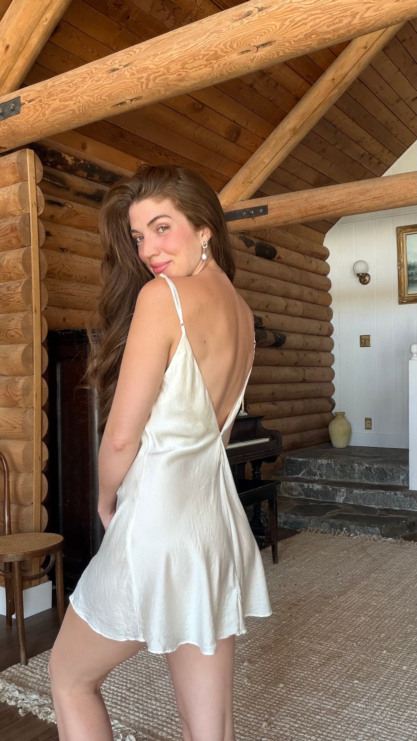 Gold Label Silk Heart Slip Dress