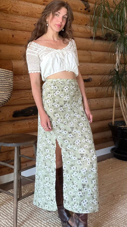 Sage Garden Floral Skirt