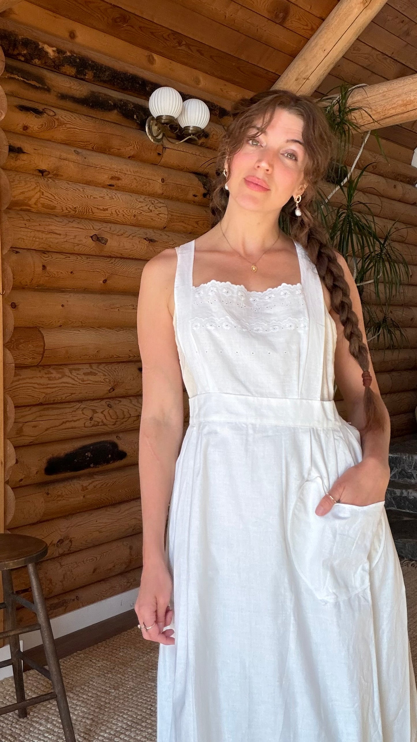 Rare Antique Edwardian Cotton Apron