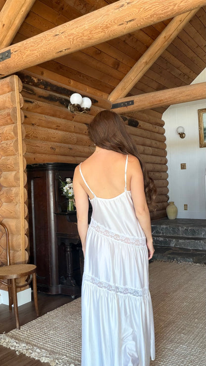 Ivory Lace Cascade Slip Dress