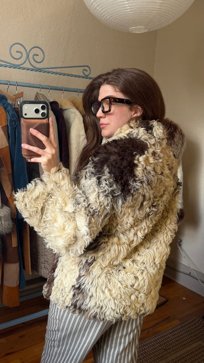1970s Mongolian Lamb Fur Coat