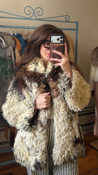 1970s Mongolian Lamb Fur Coat