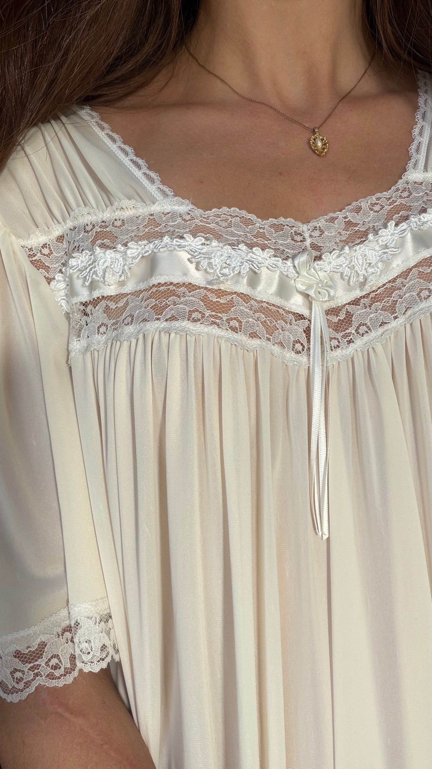Ivory Lace Yoke Heirloom Gown